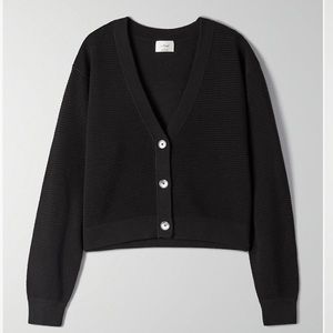 Wilfred light cropped cardigan-Black Size Small
